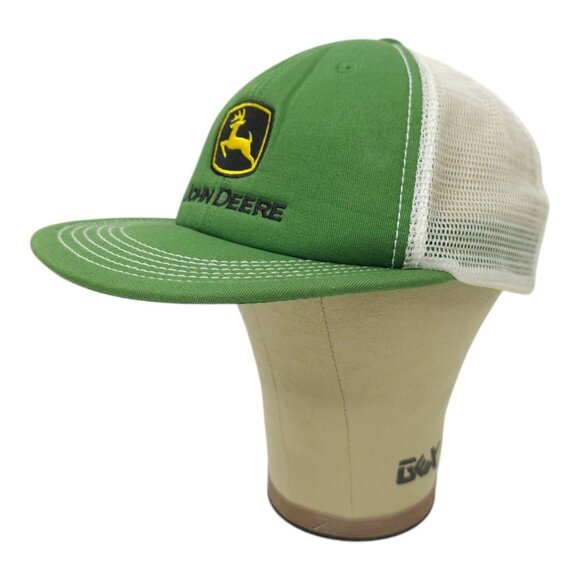 John Deere Mesh Back Snapback Cap Trucker Hat Foam Panel Visor Tractor Baseball - Picture 2 of 14